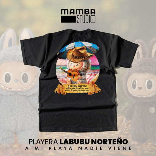 Playera Labubu Norteño "A MI PLAYA NADIE VIENE"