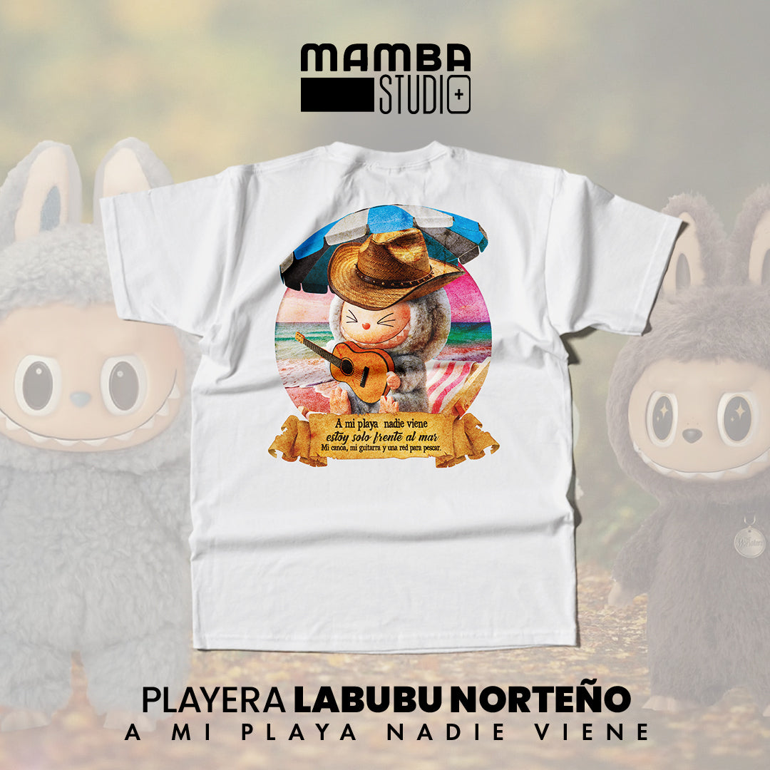 Playera Labubu Norteño "A MI PLAYA NADIE VIENE"