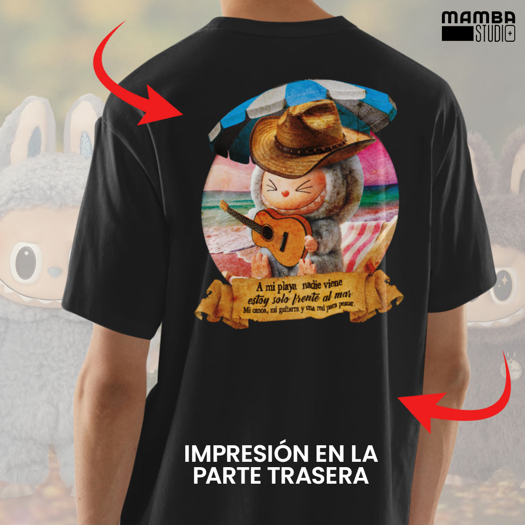 Playera Labubu Norteño "A MI PLAYA NADIE VIENE"