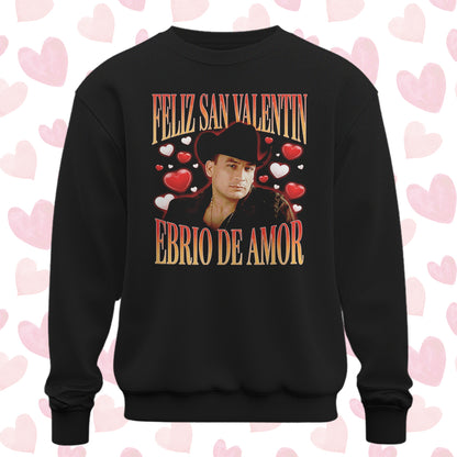 Playera San Valentín Norteño "EBRIO DE AMOR" Valentín Elizalde