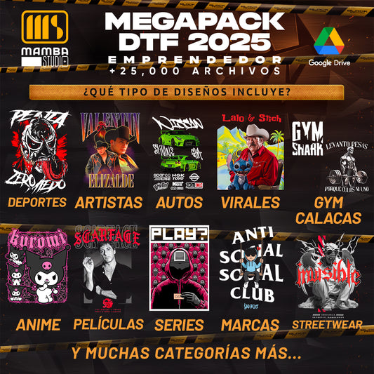 MEGAPACK DTF 2025 - Emprededor 🚀 +25,000 DISEÑOS (Actualizable)