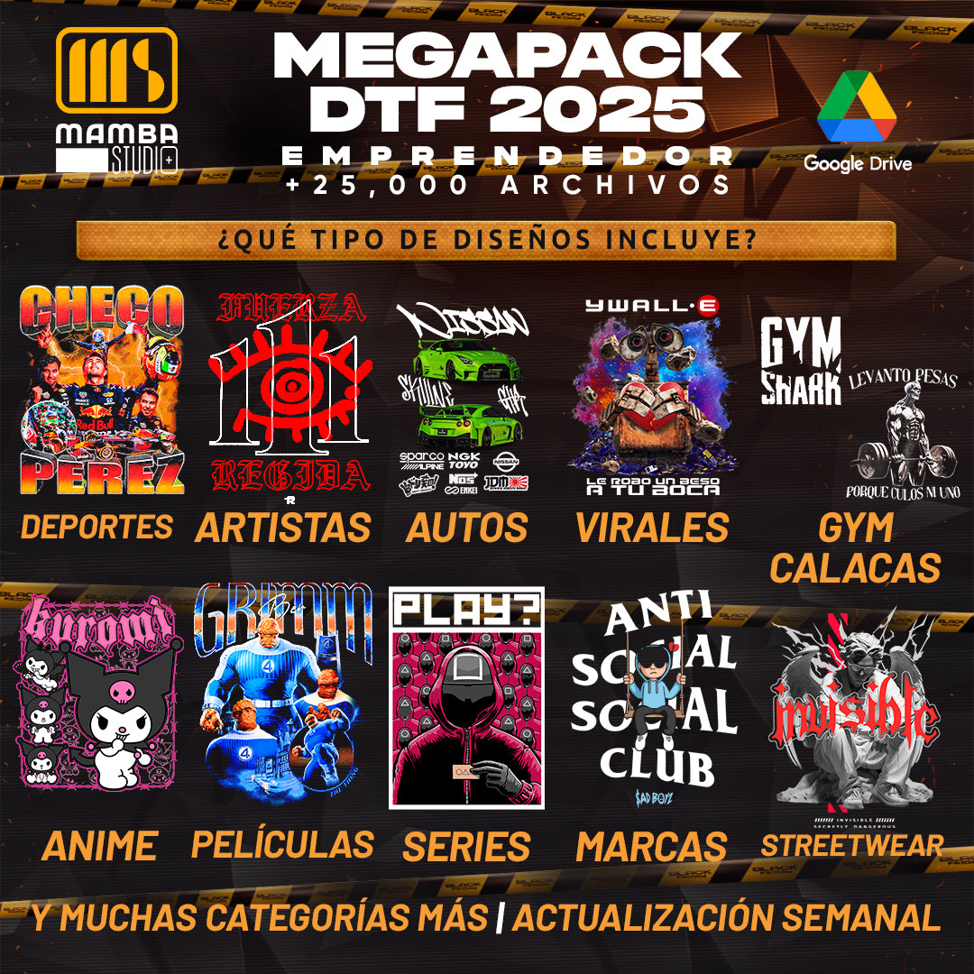 MEGAPACK DTF 2025 - Emprededor 🚀 +25,000 DISEÑOS (Actualizable)